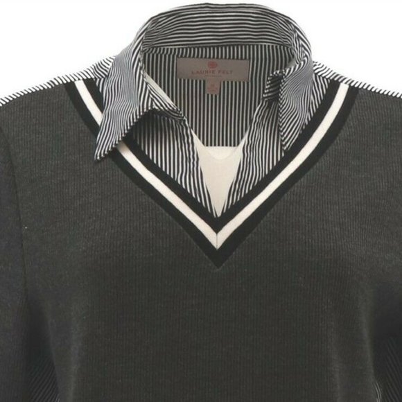 Laurie Felt Sweaters - WOMEN'S SIZE L Laurie Felt Collared V-Neck Sweater